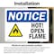 Signmission Hot Surface Sign, 3.5 in H x 5 in W, Vinyl Decal, Hot! Open Flame Sign With Symbol OS-2PACK-NS-D-35-L-13535 - alternate 6